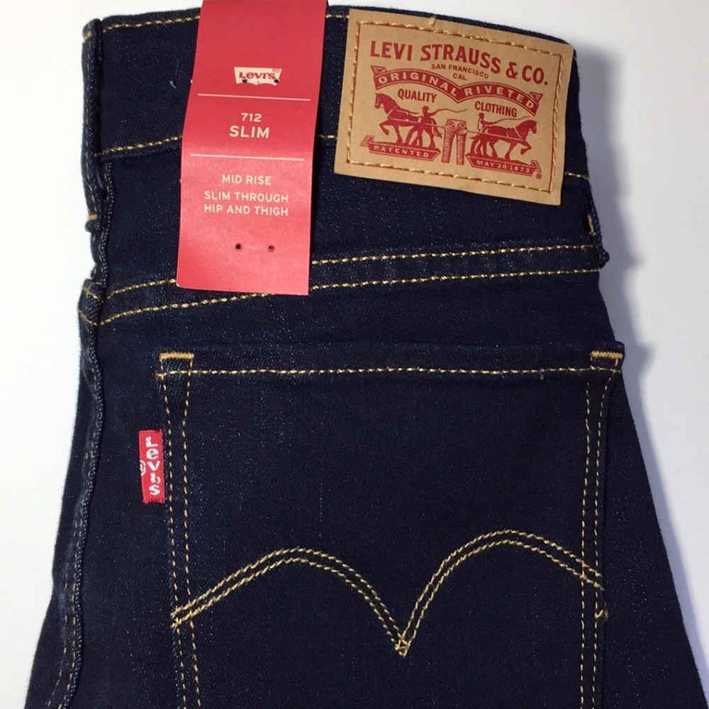 Levi's 712 Slim Mid Rise Skinny Jeans 26x32 - Picture 4 of 5